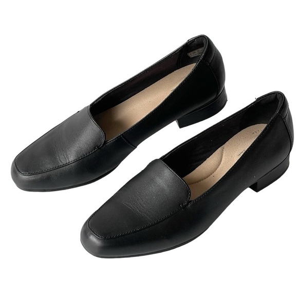 Clarks Ultimate Comfort Womens Black Leather Loafer Flats Slip On Shoes, Sz 10M - Picture 1 of 6
